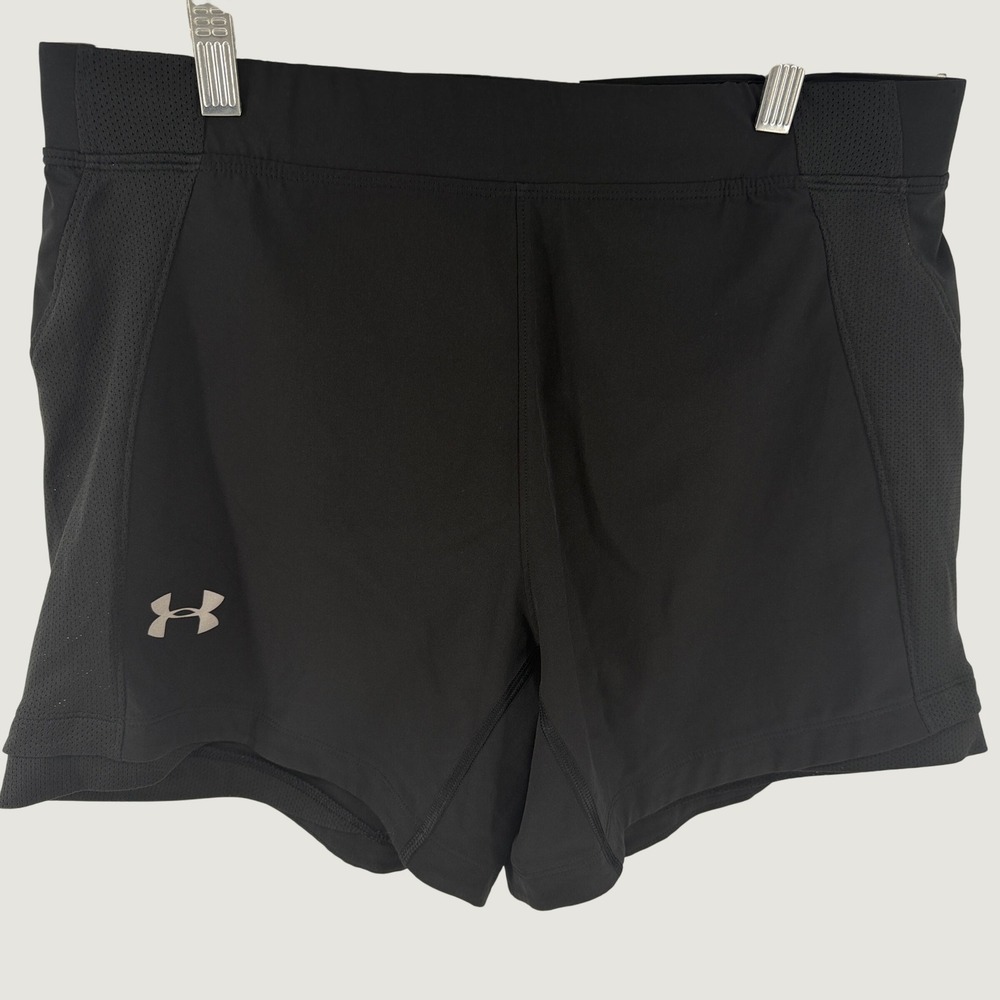 Under Armour Speedpocket Run Shorts Mens Large Black HeatGear 1326599-001 FW2020 - Picture 1 of 9